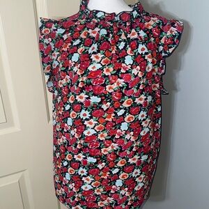 Floral Ruffle Sleeve Blouse